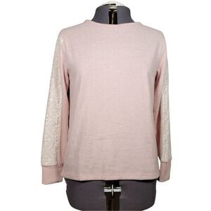 Flora Nikrooz Lace-trim Crew Neck Sweater Sz M